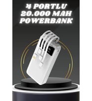 Şarj 4 Çıkışlı 20.000 Mah Kompakt Yüksek Kapasiteli Hızlı Şarj
