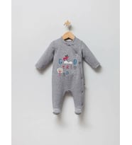Erkek Bebek Öncen Çıtçıt Kapamalı Patikli Tulum (Gri)
