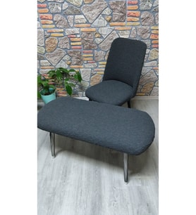 4 büyük oval sandalye 1 puf kılıfı antrasit