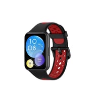 Watch 2 Spor Delikli Kordon - Siyah-Kırmızı