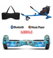 Elektrikli Kaykay Scooter Akıllı Denge Hoverboard + HoverKart + Çanta FULL LEDLİ EXTREM PAKET D20