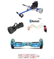 Elektrikli Kaykay Scooter Akıllı Denge Hoverboard + HoverKart + Çanta FULL LEDLİ EXTREM PAKET D20