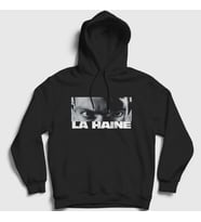 Presmono Unisex Beyaz Vinz Eyes Film La Haine Kapüşonlu Sweatshirt 500143tt (Siyah)