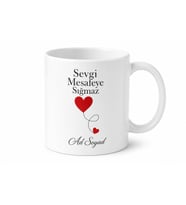 Kişiye Özel Sevgi Mesafeye Sığmaz Temalı Kupa Bardak Hediye