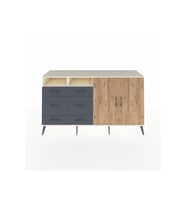 Kronos Konsol 4 Raflı 6 Çekmeceli 2 Kapaklı 176x59x99 Aytaşı-Çam/Antrasit