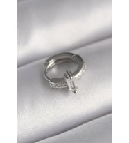 316L Çelik Gümüş Renk Zirkon Taşlı Tragus Piercing TJ-PR1307