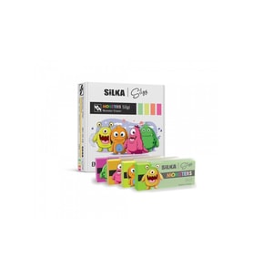 Silka Silgi Monster 4 Renk 20 Li Büyük Öğrenci Silgisi Art.13 (20 Li Paket)