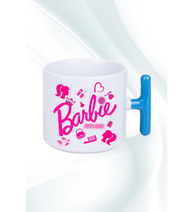 Enter Mode Barbie Baskılı T Saplı Kupa Bardak Porselen Çay Kahve Fincanı