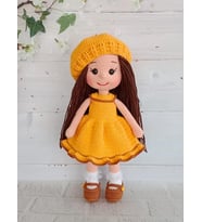 Şapkalı Fatoş Bebek Amigurumi Organik Oyuncak (Standart)