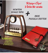 Kişiye özel isimli Newton Denge Topu & Pusula Deri Defter