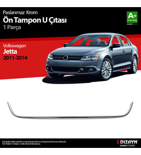 VW Jetta Krom U Formlu Ön Tampon Çıtası 1 Prç. 2011-2014