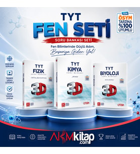 3D TYT Fizik Kimya ve Biyoloji Soru Bankası Seti 3 Kitap