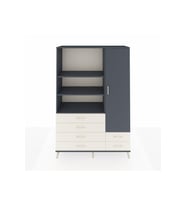 Hyperion Dolap 7 Raflı 6 Çekmeceli Tek Kapaklı  132x44x195 Antrasit-Antrasit/Aytaşı