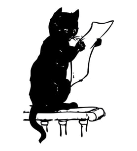 OKUYAN KEDİ FOLYO STİCKER 40cm Uzunluk (Karışık)