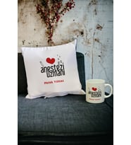 Anestezi Uzmanı Kupa Bardak ve Yastık Set (Beyaz)