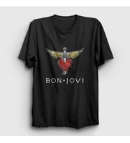 Presmono Unisex Siyah Logo Bon Jovi T-Shirt 20277tt