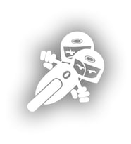 Twin Racers Motorcu Sticker 17x17 Cm Beyaz
