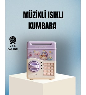 LED'li Sesli Şifreli Otomatik Para Çeken Kumbara Mor