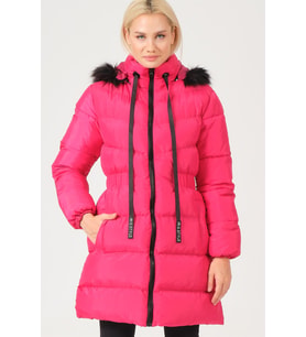 Dewberry Kadın %100 Polyester Kaban Fuşya Z6764 Günlük Dış Giyim, Kazak ve Gömlek Kombini, Seyahat Gardırobu