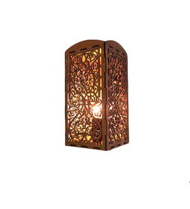 Otantik Desenli Modern Tasarım Doğal Ahşap MDF Lazer Kesim Rustik Salon Aplik (Ceviz)