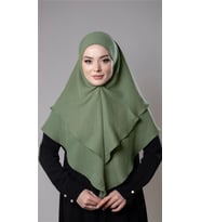 Fıstık Yeşili Pratik Hazır Geçmeli Tesettür Eşarp Pamuk Caz Kumaş Çift Katlı Düz Hijab 2303_36