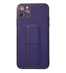 Newface Apple iPhone 11 Pro Max Kılıf Coco Deri Standlı Kapak - Mor