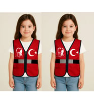 ATATÜRK AY YILDIZ BASKILI FERMUARLI YELEK (B.Kırmızı)