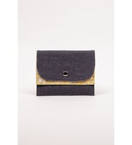 Kadın Cüzdan – Denim Detaylı Çiçek Desenli Çıtçıtlı 15x12 cm