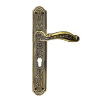 Antika Tarz Dekoratif Pirinç Ulu Model Desenli Oda Kapı Kolu - 354x57 Mm, Antik