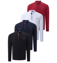 DÖRTLÜ SET V4009 DEWBERRY ERKEK SWEATSHIRT-SİYAH-BEYAZ-LACİVERT-BORDO