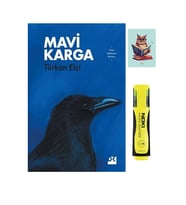 Mavi Karga - Türkan Elçi - Doğan Kitap - Sarı  Fosforlu Kalem - Not Defter Seti (Renksiz)
