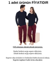 Çift Sevgili Eş Kombin Lacivert Bordo Ekose Desen Modal Uzun Kol Pijama Takımı (Bordo - Lacivert) (Bordo-Lacivert)