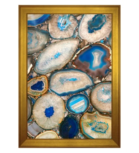 Soyut Şekiller Motifli Kanvas Tablo 80 x 110 cm Gold Çerçeve