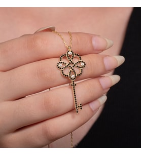 KALBİMİN ANAHTARI 925 AYAR GÜMÜŞ KOLYE (Karışık)