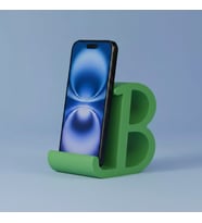 Dekoratif B Harfi Tasarımlı Masaüstü Akıllı Telefon Standı ve Tutucu (Yeşil)