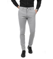 DeepSEA Erkek Gri Modern Fit Likralı Kumaş Pantolon Günlük & Ofis Kullanımı 2602020