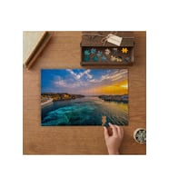 Gün Batımında Deniz Manzarası Tasarımı 240 parça Ahşap Puzzle Ahşap Kutuda MP02067