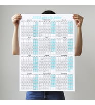 2023 Ay’ın Evreleri Yıllık Planlayıcı Duvar Takvimi, 2023 Ay Takvimi, Mavi Takvim - 35 X 50 CM Boy