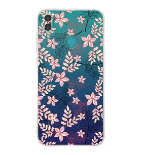 PrintiFy Huawei Y7 2019 Uyumlu Kamera Korumalı Floral Kırmızı Tasarımlı Şeffaf Silikon Kılıf