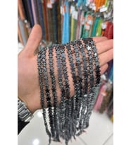 Hematit Taşı Yıldız Kesim Parlak Füme 8mm Doğal Taş Dizi