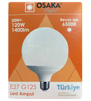 (1 Adet) 20W (120W) 6500K (Beyaz Işık) E27 Duylu (Kalın Duy) Glop Led Ampul