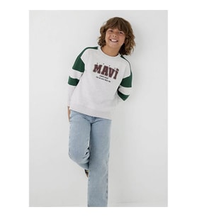 Mavi Oversize Gri Erkek Çocuk Sweatshirt 6S10186-88467