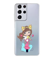 Samsung Galaxy S21 Ultra Kapak Vespagirl Tasarımlı Şeffaf Silikon Kılıf