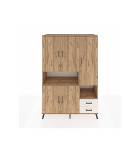 Hyperion Dolap 10 Raflı 2 Çekmeceli 5 Kapaklı 132x44x195 Çam-Çam/Aytaşı