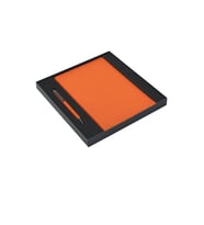 Kutulu Soft Deri Defter Ve Roller Kalem (Açık Turuncu)