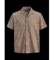 JACK JONES Erkek Kısa Kollu Desenli Gömlek 12285419