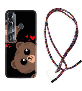 Tecno Spark 6 6 Go 8C 8 Pro 7 7 Pro Kılıf Boyun Asklı Rasta Silikon Love Animals 1780