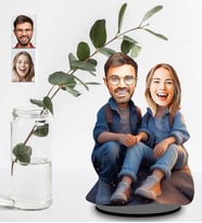 Kişiye Özel Sevgili Tasarımlı Karikatür Ahşap Biblo Model-39