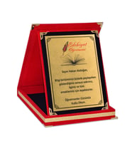 Kişiye Özel Edebiyat Öğretmeni Tasarımlı Kadife Plaket