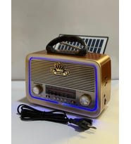 Everton Rt 301 Solar Panelli Nostaljik Radyo Bluetooth Müzik Çalar (Açık Kahve-Ekru)